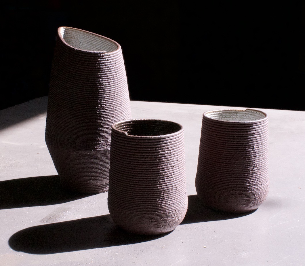 Brick clay carafe & cups