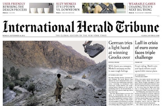On the cover of the IHT